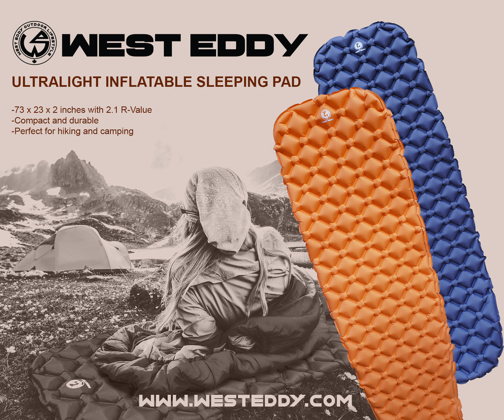 Orange Lightweight Inflatable Sleeping Pad for Backpacking, Hiking, and  Camping.-Compact and Lightweight Sleeping pad